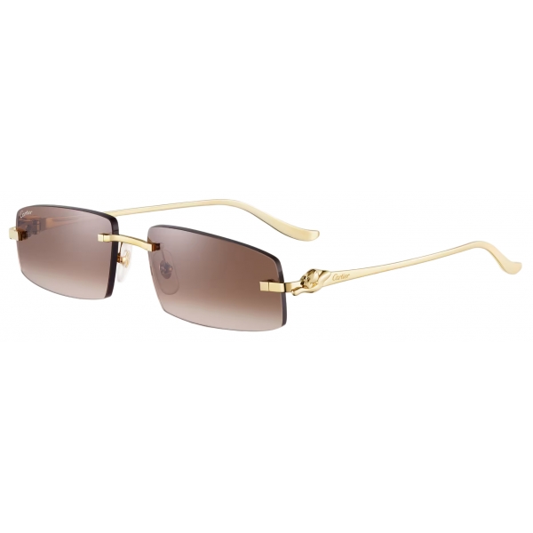 Cartier - Rectangular - Gold Brown Gradient Lenses - Panthère de Cartier Collection - Sunglasses - Cartier Eyewear