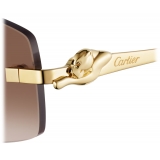 Cartier - Rectangular - Gold Brown Gradient Lenses - Panthère de Cartier Collection - Sunglasses - Cartier Eyewear