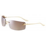 Cartier - Rectangular - Gold Brown Gradient Lenses with Silver Mirror Effect - Panthère de Cartier Collection - Sunglasses