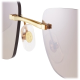 Cartier - Rectangular - Gold Brown Gradient Lenses with Silver Mirror Effect - Panthère de Cartier Collection - Sunglasses