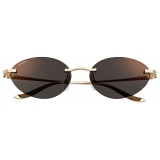 Cartier - Cat Eye - Gold Gray Lenses with Golden Mirror Effect - Panthère de Cartier Collection - Sunglasses - Cartier