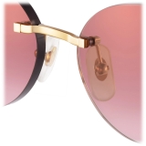 Cartier - Cat Eye - Gold Burgundy Lenses with Golden Mirror Effect - Panthère de Cartier Collection - Sunglasses - Cartier