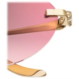 Cartier - Cat Eye - Gold Burgundy Lenses with Golden Mirror Effect - Panthère de Cartier Collection - Sunglasses - Cartier