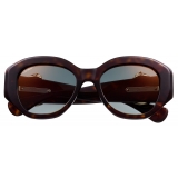 Cartier - Cat Eye - Tortoiseshell Green Gradient Lenses with Golden Mirror Effect - Panthère de Cartier Collection