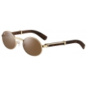 Cartier - Ovale - Oro Lenti Marroni - Première de Cartier Collection - Occhiali da Sole - Cartier Eyewear