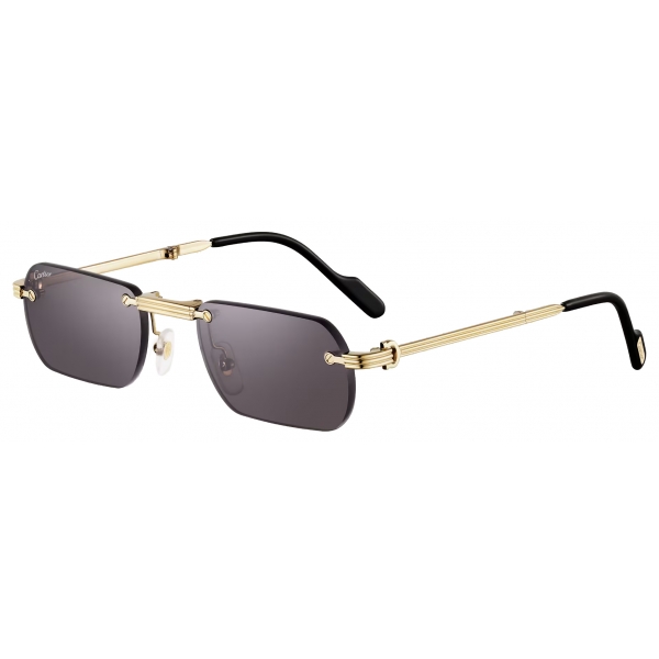 Cartier - Rectangular - Gold Gray Lenses - Première de Cartier Collection - Sunglasses - Cartier Eyewear