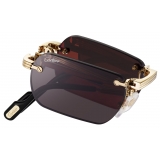 Cartier - Rectangular - Gold Gray Lenses - Première de Cartier Collection - Sunglasses - Cartier Eyewear