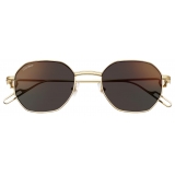 Cartier - Round - Gold Gray Lenses with Golden Mirror Effect - Première de Cartier Collection - Sunglasses - Cartier