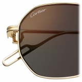 Cartier - Rotondi - Oro Lenti Grigio Effetto Specchio Dorato - Première de Cartier Collection - Occhiali da Sole - Cartier