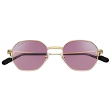 Cartier - Round - Gold Burgundy Blue Light Reduction and Photochromic Lenses - Première de Cartier Collection