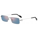 Cartier - Rectangular - Platinum Light Blue Lenses with Golden Mirror Effect - Première de Cartier Collection - Sunglasses