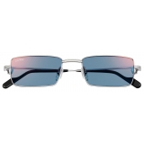 Cartier - Rectangular - Platinum Light Blue Lenses with Golden Mirror Effect - Première de Cartier Collection - Sunglasses