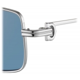 Cartier - Rectangular - Platinum Light Blue Lenses with Golden Mirror Effect - Première de Cartier Collection - Sunglasses