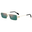 Cartier - Rectangular - Gold Green Lenses with Golden Mirror Effect - Première de Cartier Collection - Sunglasses