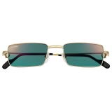 Cartier - Rectangular - Gold Green Lenses with Golden Mirror Effect - Première de Cartier Collection - Sunglasses