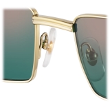 Cartier - Rectangular - Gold Green Lenses with Golden Mirror Effect - Première de Cartier Collection - Sunglasses