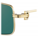 Cartier - Rectangular - Gold Green Lenses with Golden Mirror Effect - Première de Cartier Collection - Sunglasses