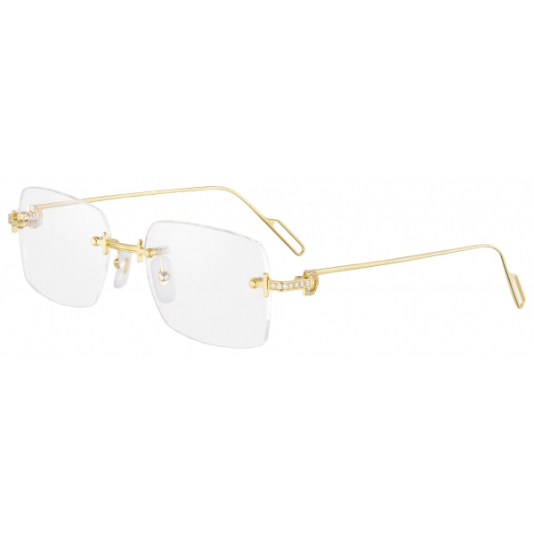 Cartier - Rectangular - Yellow Gold Clear Lenses - Première de Cartier Collection - Sunglasses - Cartier Eyewear