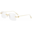 Cartier - Rectangular - Yellow Gold Clear Lenses - Première de Cartier Collection - Sunglasses - Cartier Eyewear