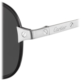 Cartier - Squadrati - Rutenium Scuro Lenti Polarizzate Nero - Santos de Cartier Collection - Occhiali da Sole - Cartier