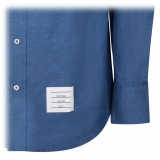 Thom Browne - Camicia in Denim con Toppa con Logo in Cotone Blu Scuro - Thom Browne Exclusive Luxury Collection