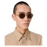 Valentino - V-Stud Occhiale Esagonale in Titanio - Oro Giallo Marrone - Valentino Eyewear