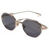 Valentino - Exhagonal Titanium Frame V-Stud - White Gold Grey - Valentino Eyewear