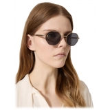 Valentino - Exhagonal Titanium Frame V-Stud - White Gold Grey - Valentino Eyewear