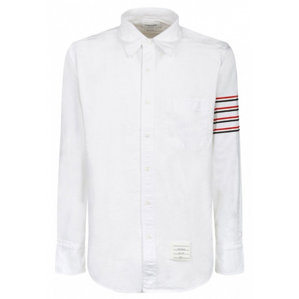 Thom Browne - Camicia Bianca con Colletto Abbottonato - Thom Browne Exclusive Luxury Collection