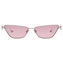 Valentino - VLogo Sign Cat-Eye Titanium Frame - Silver Maroon - Valentino Eyewear