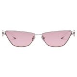 Valentino - VLogo Sign Cat-Eye Titanium Frame - Silver Maroon - Valentino Eyewear