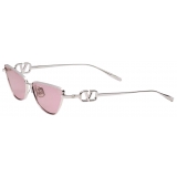 Valentino - VLogo Sign Cat-Eye Titanium Frame - Silver Maroon - Valentino Eyewear