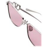 Valentino - VLogo Sign Cat-Eye Titanium Frame - Silver Maroon - Valentino Eyewear