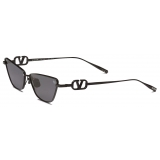 Valentino - VLogo Sign Cat-Eye Titanium Frame - Black Dark Grey - Valentino Eyewear