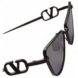 Valentino - VLogo Sign Cat-Eye Titanium Frame - Black Dark Grey - Valentino Eyewear