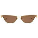 Valentino - VLogo Sign Cat-Eye Titanium Frame - Light Gold Brown - Valentino Eyewear