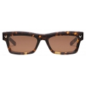 Valentino - V-Sharp Occhiale Rettangolare in Acetato - Marrone Havana - Valentino Eyewear