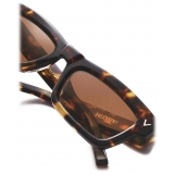 Valentino - V-Sharp Occhiale Rettangolare in Acetato - Marrone Havana - Valentino Eyewear