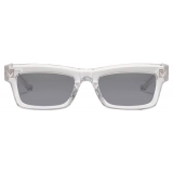 Valentino - V-Sharp Occhiale Rettangolare in Acetato - Trasparente Grigio Chiaro - Valentino Eyewear