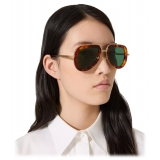 Valentino - Aviator Acetate Frame V-LSTORY - Green Multicolor - Valentino Eyewear