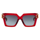 Valentino - Oversized Butterfly Acetate Frame V-Uno - Red - Valentino Eyewear