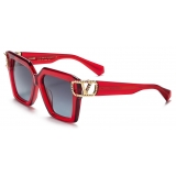 Valentino - Oversized Butterfly Acetate Frame V-Uno - Red - Valentino Eyewear