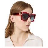 Valentino - Oversized Butterfly Acetate Frame V-Uno - Red - Valentino Eyewear