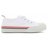 Thom Browne - Sneakers Basse in Tela Bianca - Thom Browne Exclusive Luxury Collection