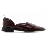 Thom Browne - Brogues Slip-On in Pelle di Vitello Bordeaux - Thom Browne Exclusive Luxury Collection