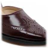 Thom Browne - Brogues Slip-On in Pelle di Vitello Bordeaux - Thom Browne Exclusive Luxury Collection