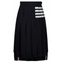 Thom Browne - Navy Pleated Midi Skirt - Thom Browne Exclusive Luxury Collection