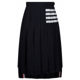 Thom Browne - Navy Pleated Midi Skirt - Thom Browne Exclusive Luxury Collection