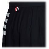 Thom Browne - Navy Pleated Midi Skirt - Thom Browne Exclusive Luxury Collection