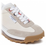 Thom Browne - Med Brown Leather Tech Runner low Top Sneakers - Thom Browne Exclusive Luxury Collection